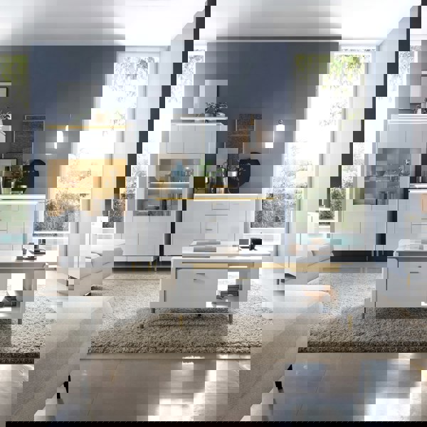 Furniture To Go Lazio Vitrin 2 Door in Alpine White/White Gloss