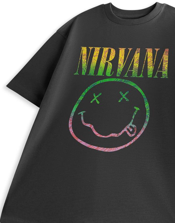 Nirvana Unisex Grey Rainbow Short Sleeved T-Shirt