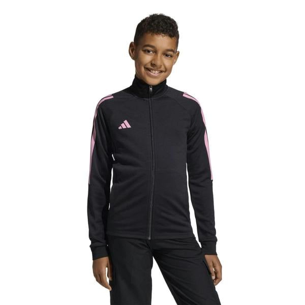 Adidas Childrens/Kids Sereno 3 Stripes Track Jacket - Black/Pink - 