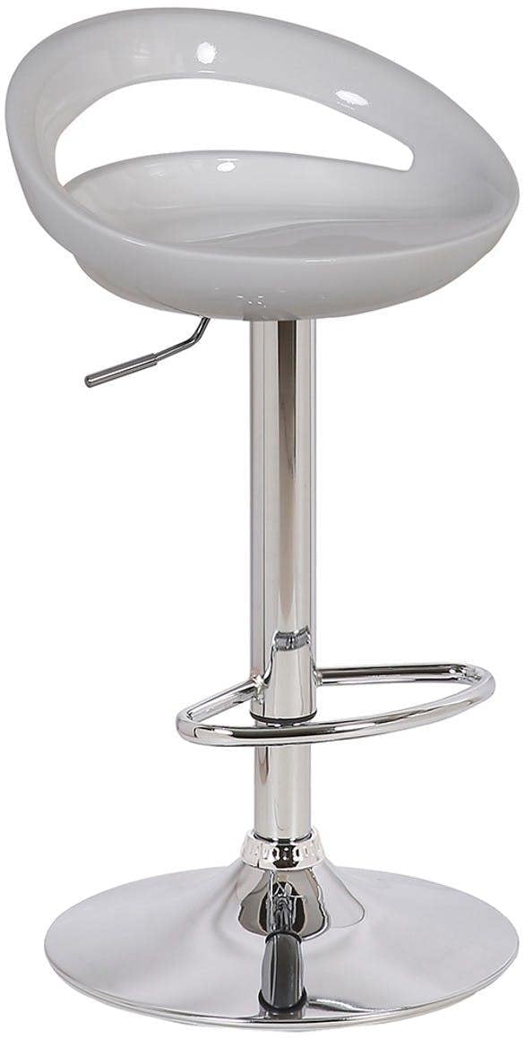 Lamboro Sorrento Swivel Bar Stool, Height Adjustable With Chrome Footrest and Back, White