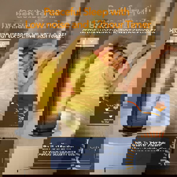 Air Pro Portable Electric Space Heater 17" - Remote Control - LED Display 1-12HR Timer