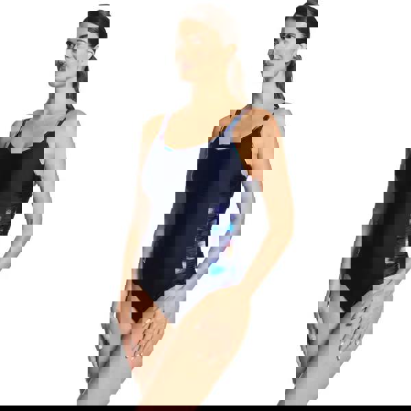 Navy Zoggs Zephyr Multiway Swimsuit with metallic accents