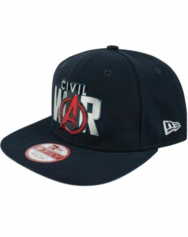 Marvel Unisex Blue Captain America Snapback Flat Cap