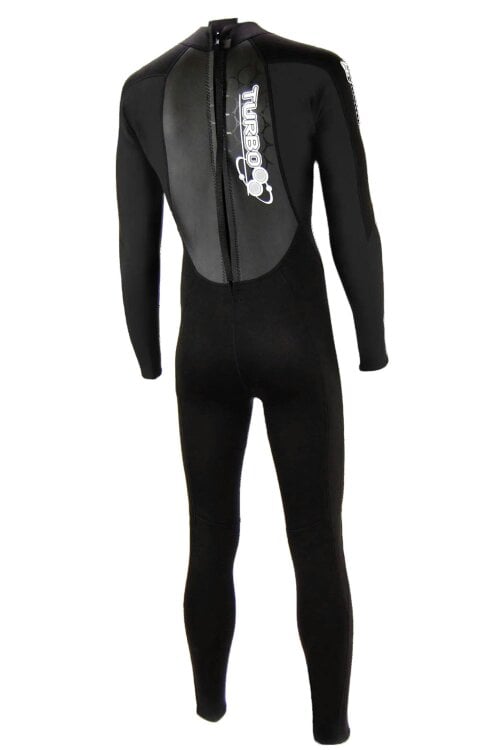 TWF Mens Turbo - Back Zip 2.5mm Fullsuit Wetsuit - Black/Black