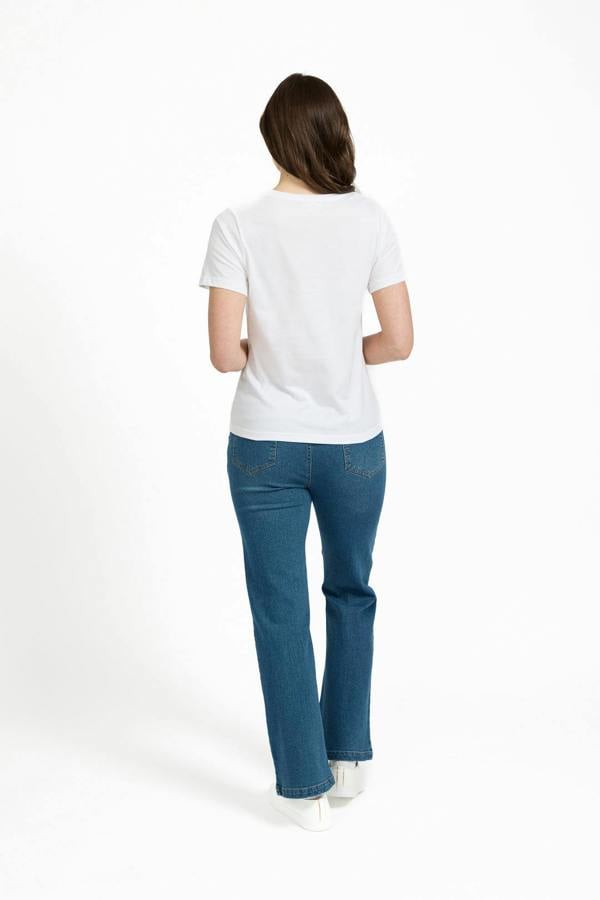 Mudflower Santorini Graphic Embellished Cotton Top