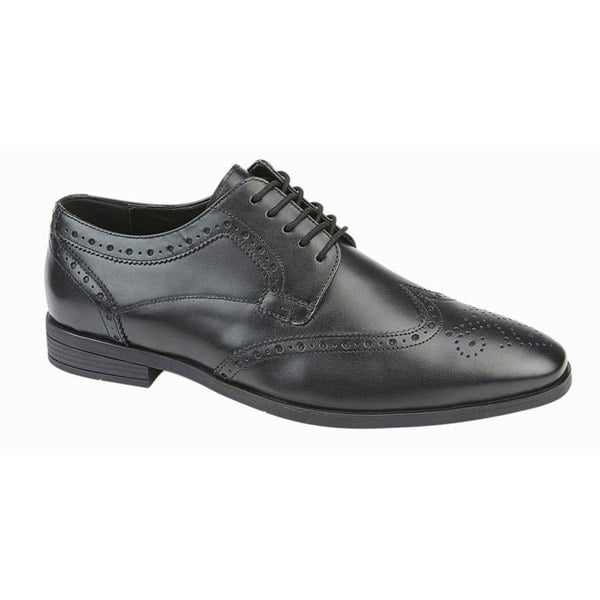 Roamers Mens Softie Leather Brogues - Black