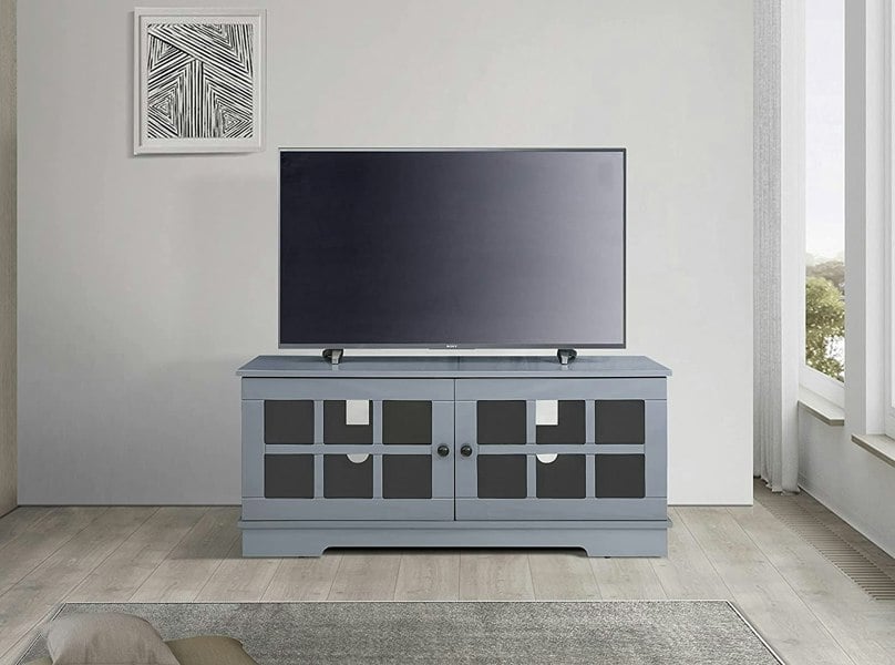 MDA Designs Hamilton Grey Freestanding Traditional TV Cabinet with Storage Elegant Classic Design for Flat Screen TVs up to 55"