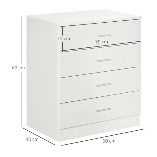 Wyld Haus Ziroma Metal And Wood White 4 Drawer Storage Chest