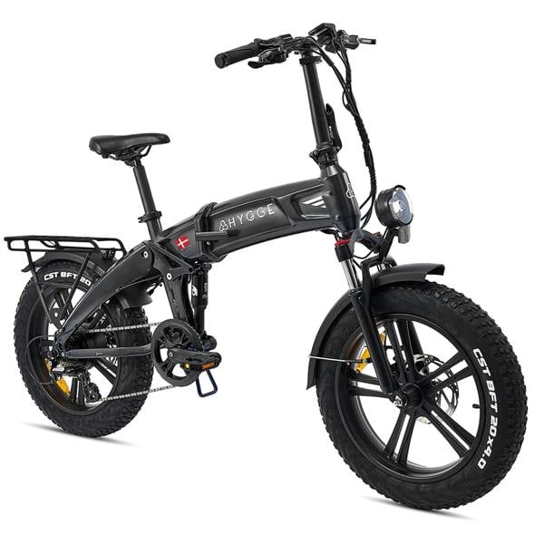 Hygge Bikes Sorø 2026 - Folding Fat Tyre E-Bike 48V 14.5Ah - Obsidian Black