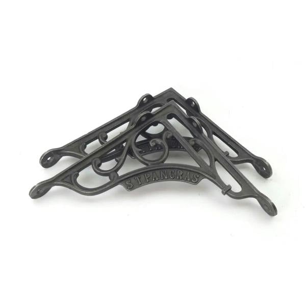 Pair of Antique Cast Iron London St Pancras Shelf Brackets