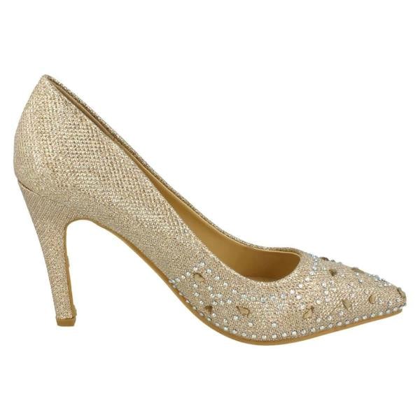 Anne Michelle Ladies Anne Michelle Diamante Detail Court Shoes