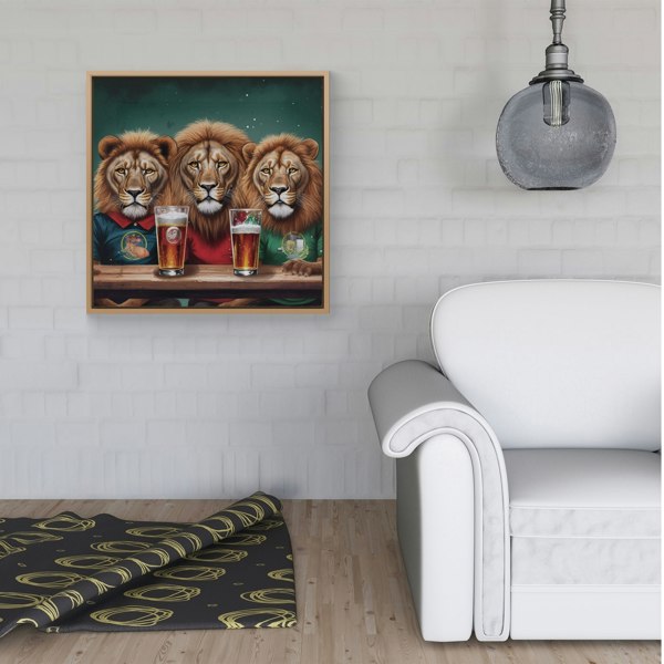 Warren Reed Lions Watching The Game Framed Canvas