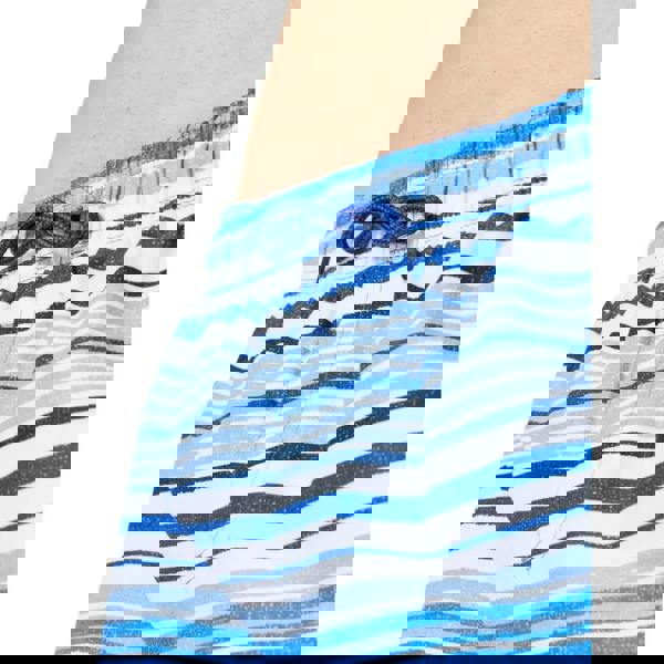 Blue and white printed leisure Speedo swim shorts with drawstring