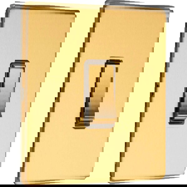5 PACK 1 Gang Single Light Switch SCREWLESS SATIN BRASS 2 Way 10A Slim Rocker 