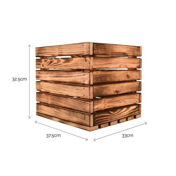 Snowdon Timber Flamed Wooden Storage Crate (L) 37.5cm (W) 33cm (H) 32.5cm