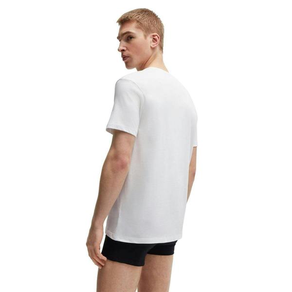 Boss Mens Cotton T-Shirt (Pack of 2) - White - 