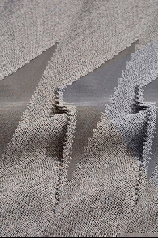 Living and Home 2 Panels Beige Faux Linen Back Tab or Rod Pocket Blackout Curtains for Bedroom, Living Room , 117cm W x 137cm H