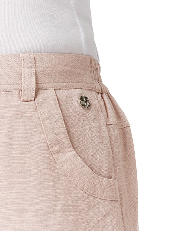 PennyPlain Linen Blend Cropped Trousers - Cloud