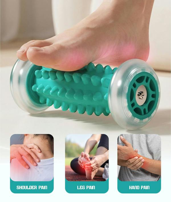 ROMIX Foot Massage Roller and Spiky Massage Ball Set, Deep Tissue Massage Tools for Feet, Hands, Arms and Legs