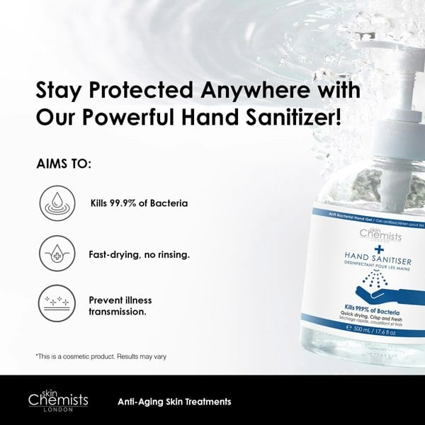PO2SC362 skinChemists Hand Sanitiser 500ml Twin Value Savings Pack