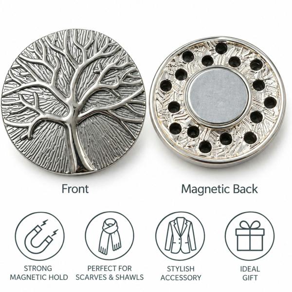 Love EMVY Decorative Tree Magnetic Scarf & Cape Fastener