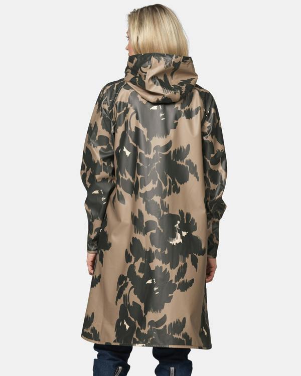 Ilse Jacobsen Rain Print Womens A - Line Rubberised Raincoat - Floral Decors 732 | CHO | Designer Womens Rain Coats