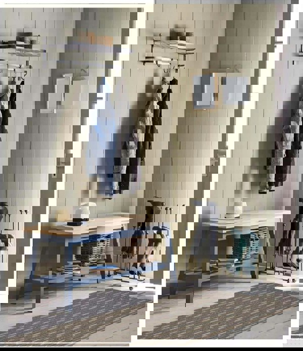 Stockholm Mocha/Blue Washable Mat – The Rugs