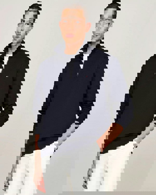 Tommy Hilfiger Essential Fleece Mens Half Zip Sweatshirt - Desert Sky