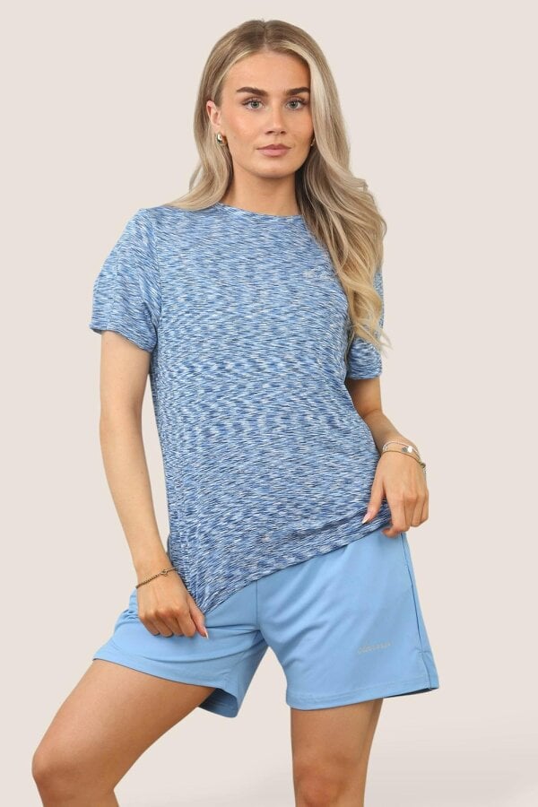 Elaina Fashion Women's Activewear Set – Lightweight Performance T-Shirt & Shorts with Pockets, Gym, Yoga, Running | Various Colours - S/8 - Blue