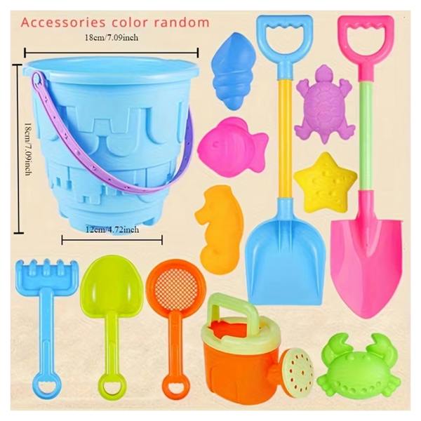 Dragodirect Kids Water & Sand Play 13 Pcs Set Large Shovel & Bucket