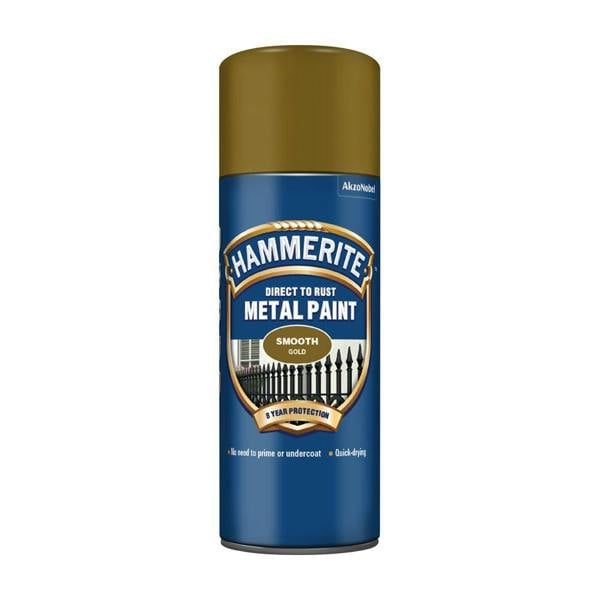 Hammerite 5X Hammerite Smooth Gold Spray Paint 400ml
