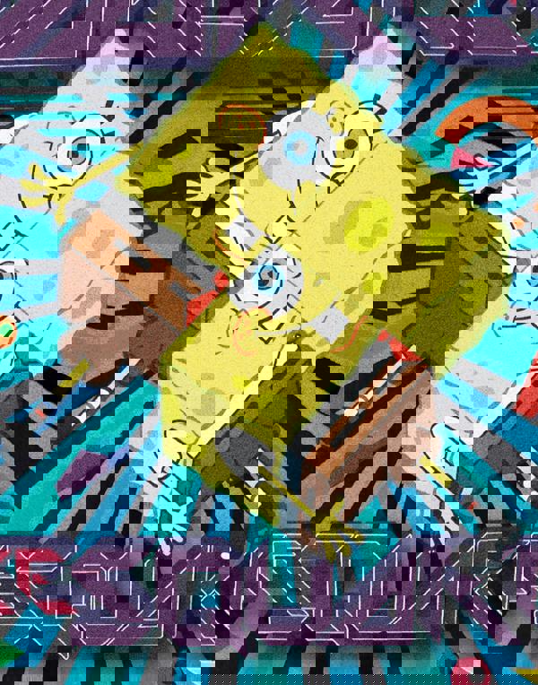 SpongeBob SquarePants Boys Black Dare To Be Square Short Sleeved T-Shirt