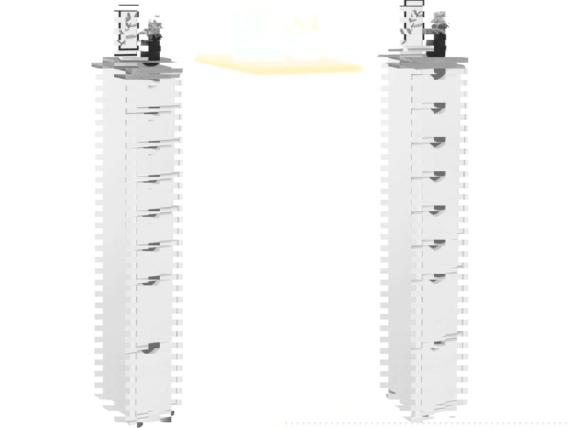 Dorel Home Gava Chest 8Drawers WhiteSt 34x39x102cm