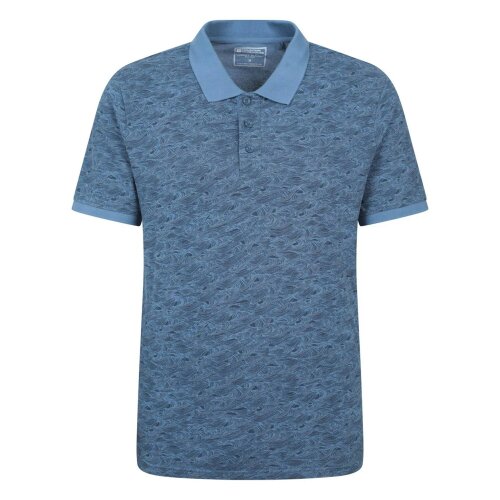 Mountain Warehouse Mens Dawnay Textured Pique Polo Shirt - Corn Blue - Corn Blue - 95% Cotton/5% Polyester
