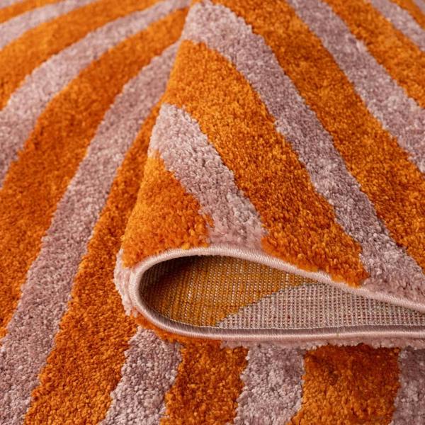 Joli Striped Orange & Pink Rug | 9260