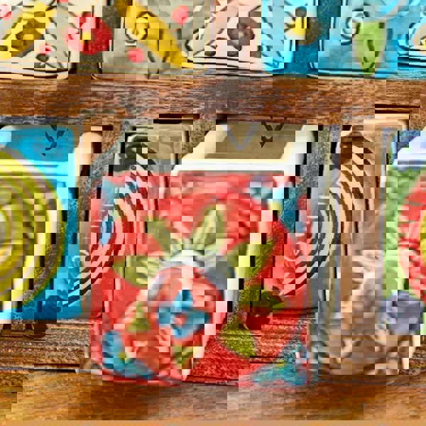 Paper High Multicoloured Mango Wood Pyramid 6 Drawer Jewellery Box