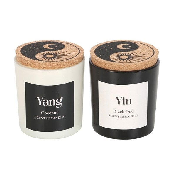 Serano Set of 2 Yin Yang Black Oud and Coconut Candles
