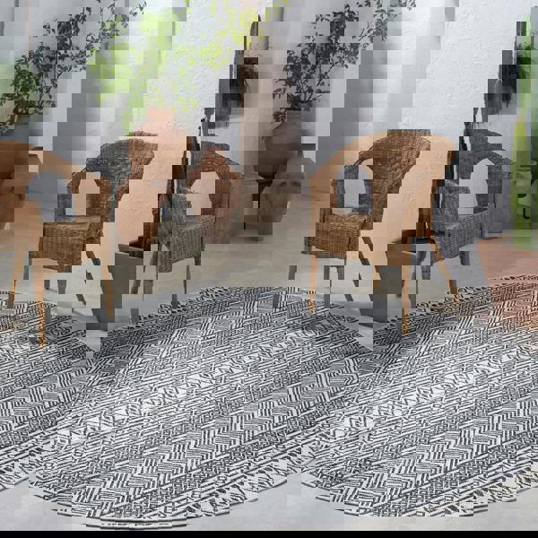 Livabliss Eagean-Geometric Black White In- & Outdoor Rug