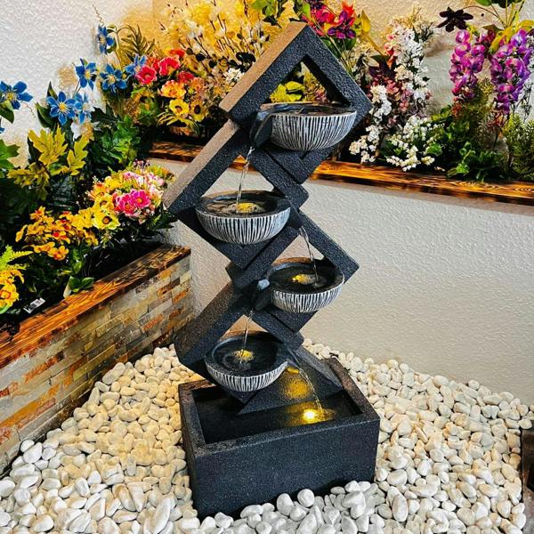 Tranquillity Water Features Diamond Pouring Bowls Contemporary Water Feature