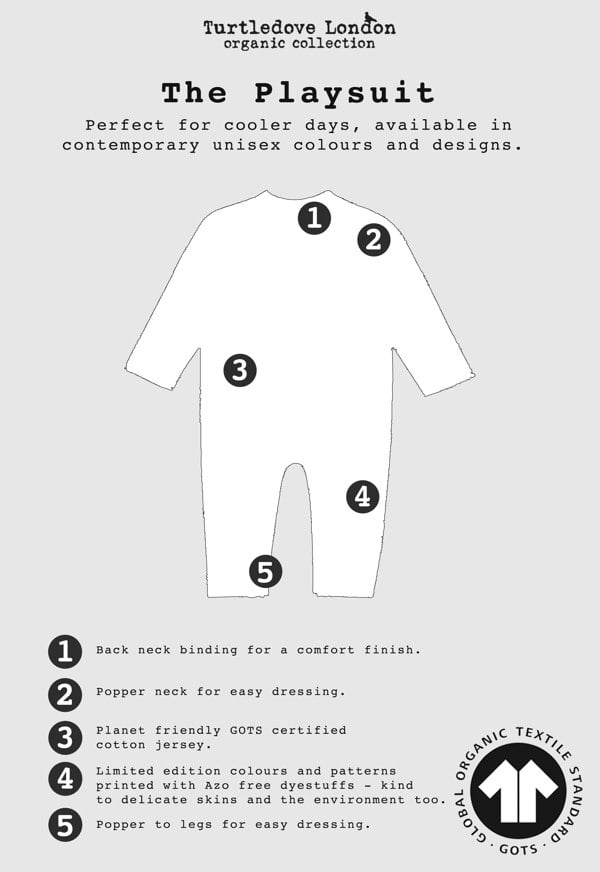 organic cotton Brown Rib Romper - image 3