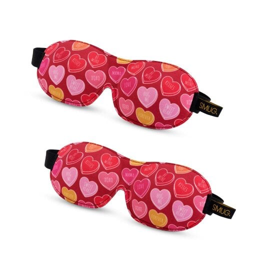 Contoured Sleep Mask Twin Pack Sets - Various Designs - Heart Sweets