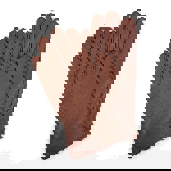 Infinity Leather Men's Leather Wool Lined Elastic Wrist Gloves