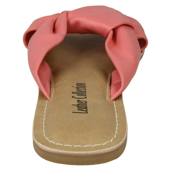 Leather Collection Ladies Leather Collection Knot Vamp Mule Sandals