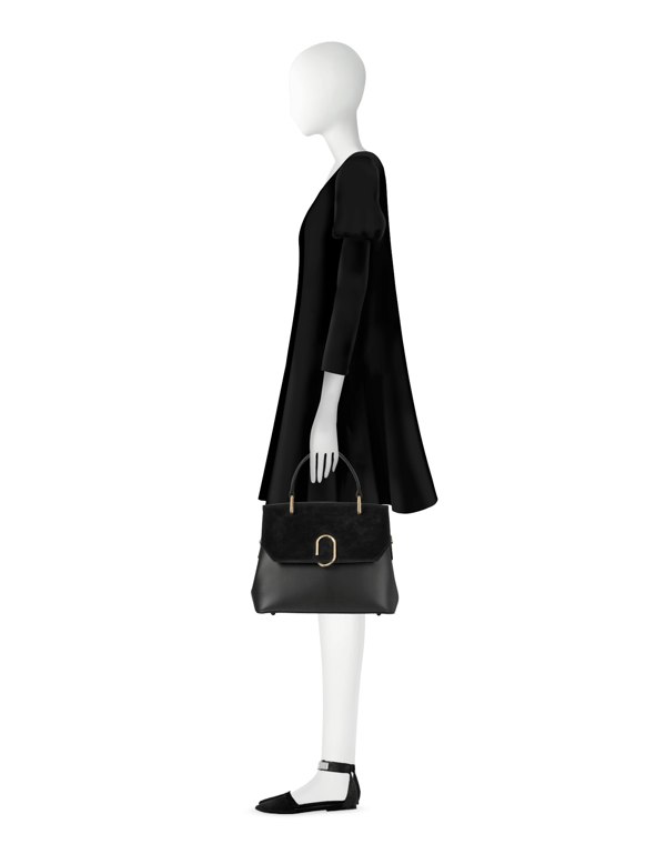 Le Parmentier Thais Satchel Bag - Black