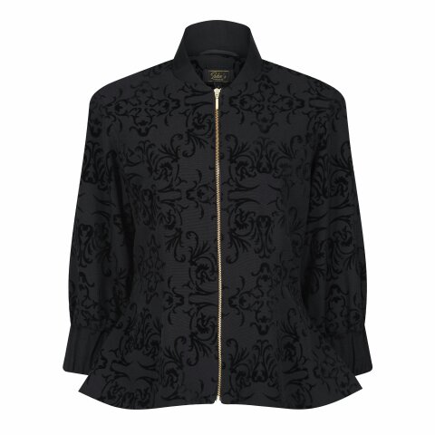 Lioness by TF Vintage Black Velvet Bomber Jacket