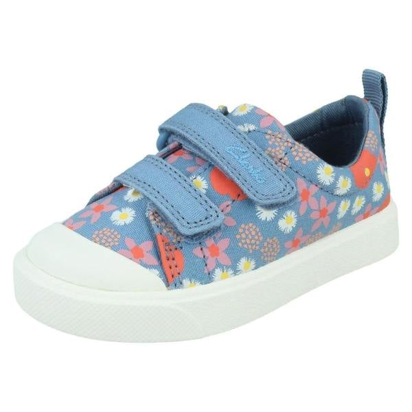 Clarks Girls Clarks Pattern Detailed Canvas Shoes City Bright