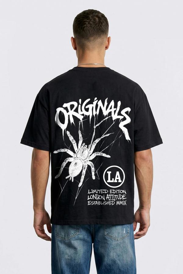 London Attitude Originals Oversized Heavyweight Spider Graphic T-Shirt