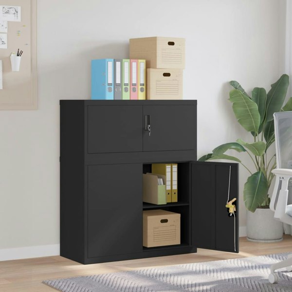 Berkfield File Cabinet Black 90x40x110 cm Steel