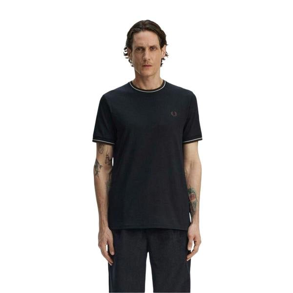 Fred Perry Mens Tipped T-Shirt - Navy Blue - 