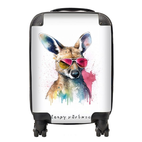 Warren Reed Wallaby In Pink Glasses Suitcase